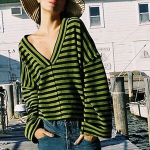 Free People Alyria striped pullover
